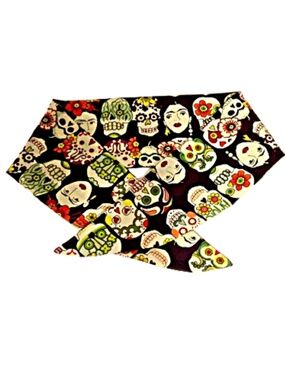 Day of the Dead Frida Headband Tie Head Scarf - Hair Wrap- Dolly Bow